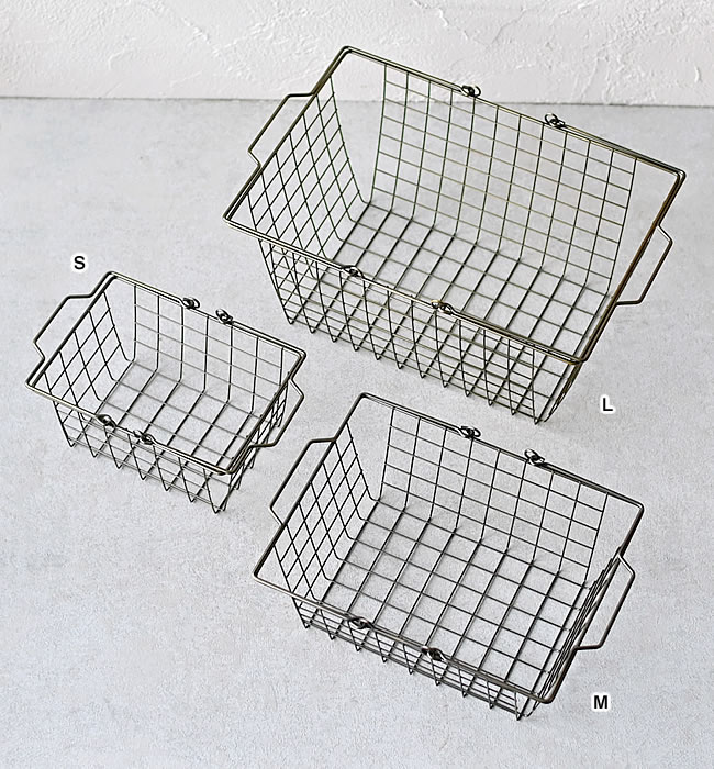  
アイアン ハンドルバスケット 