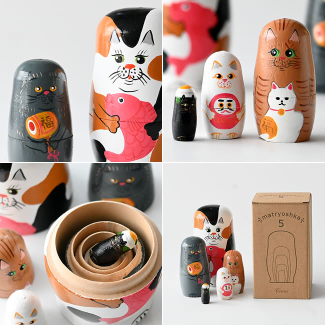 お店番・マトリョーシカ♪ お知らせ/６月1６日記載 マトリョーシカ!?招き猫!?民芸品の大渋滞!! 新商品『lucky cat』のご