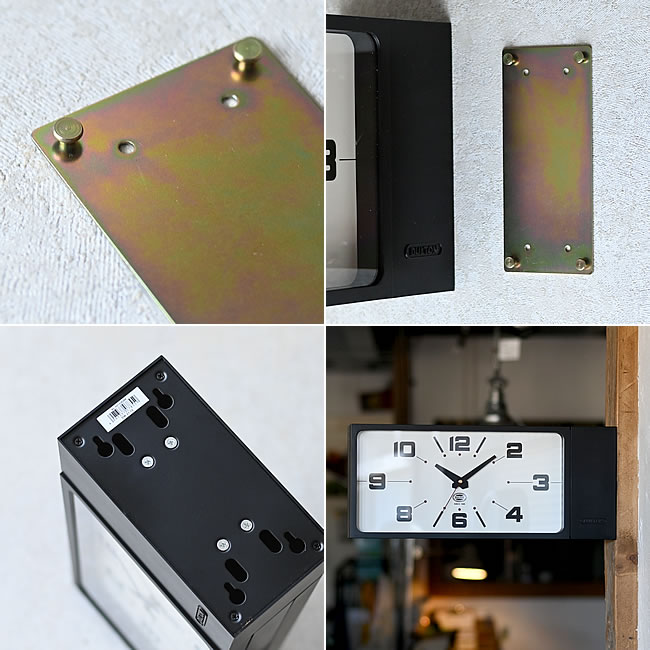  
ダブルフェイスクロック レクタングル 