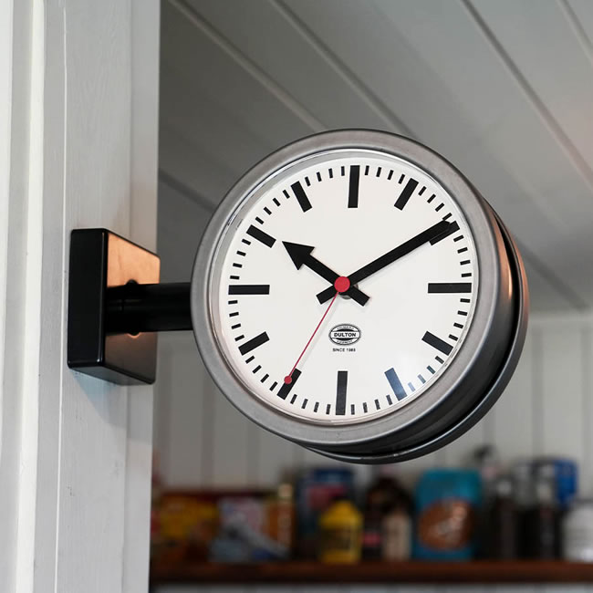 DULTON ダブルフェイスクロック 両面ウォール時計 コンパクト RAW