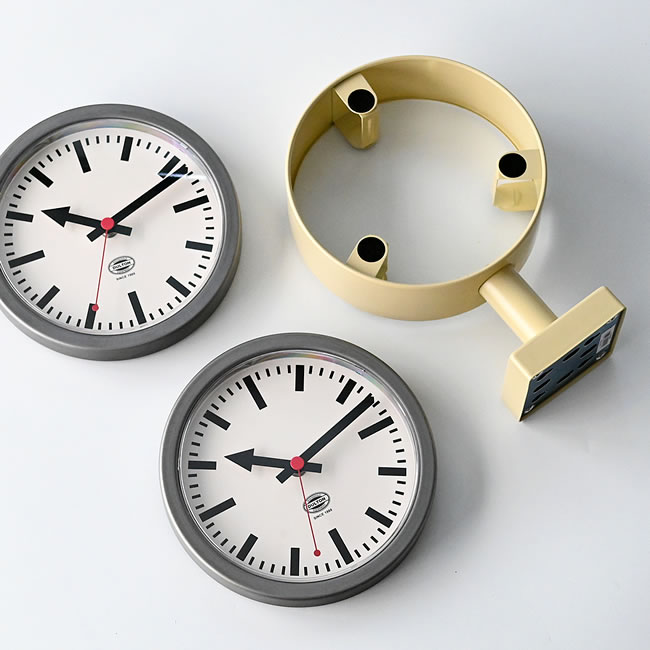 DULTON ダブルフェイスクロック 両面ウォール時計 コンパクト RAW