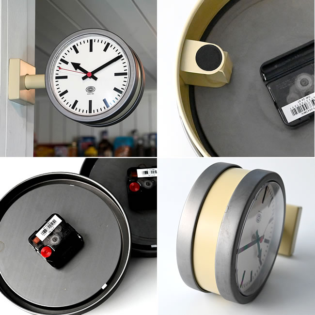 DULTON ダブルフェイスクロック 両面ウォール時計 コンパクト RAW