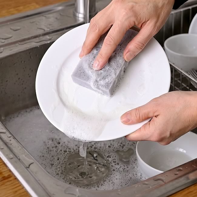MAIA ディッシュソープで食器を洗っている様子