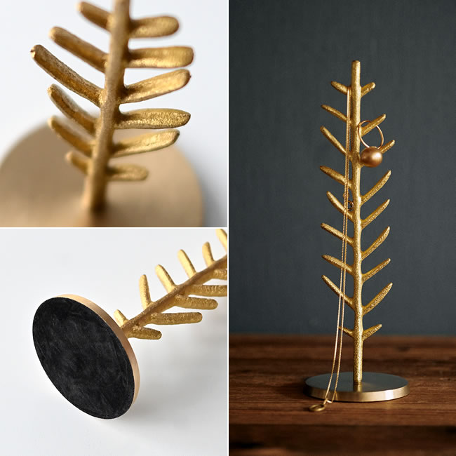 ツリー型 アクセサリースタンド／ゴールド｜ゼネラルストア オルネ