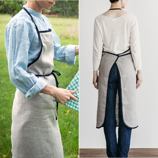 fog linen work パイピングエプロン ナチュラル ｜ ゼネラルストア オルネ