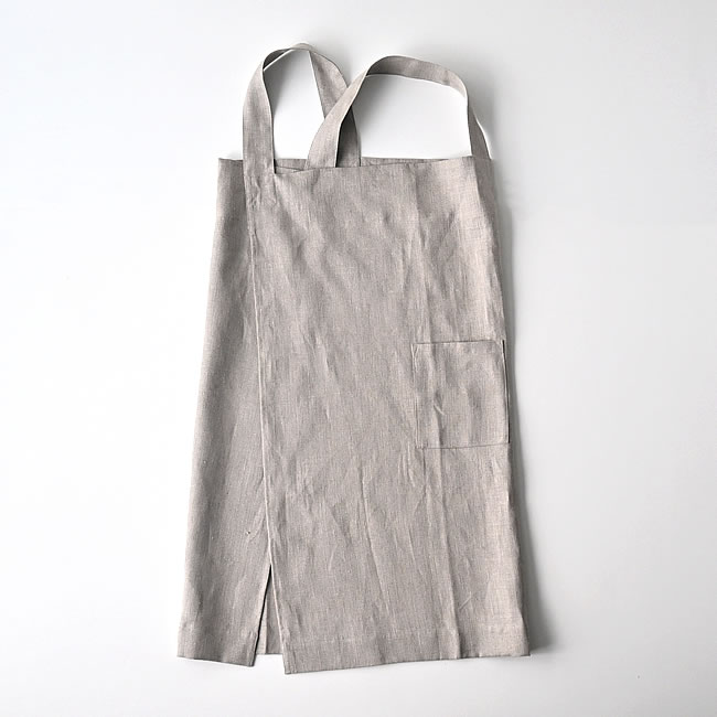  
fog linen work スクエア クロスエプロン ナチュラル 