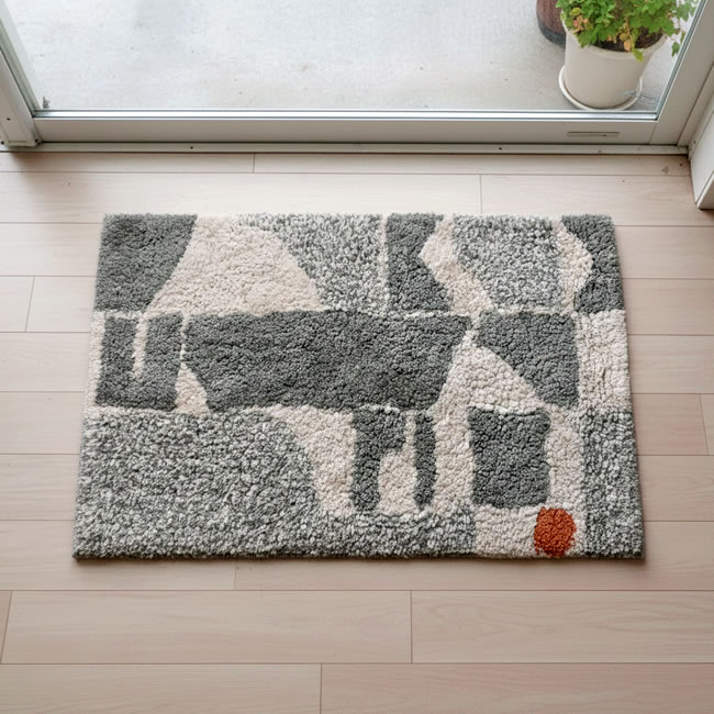  
Corin コットンマット グレー 北欧パターン 玄関マット W70×D50cm 