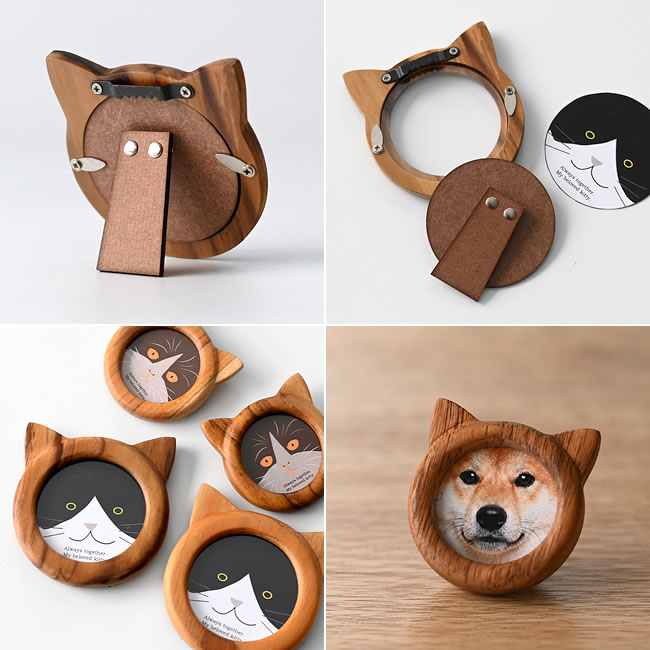 壁掛けとスタンド仕様の猫耳フォトフレーム