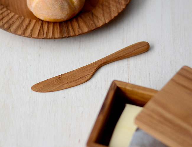 お中元 木製 バターナイフ チーク材 ブレッドナイフ バター