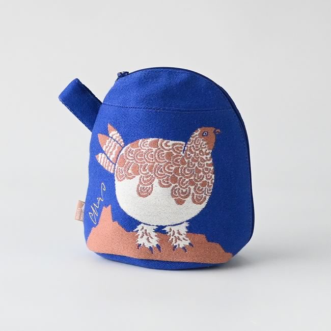  
moritaMiW マチつきポーチ ライチョウと山の岩 