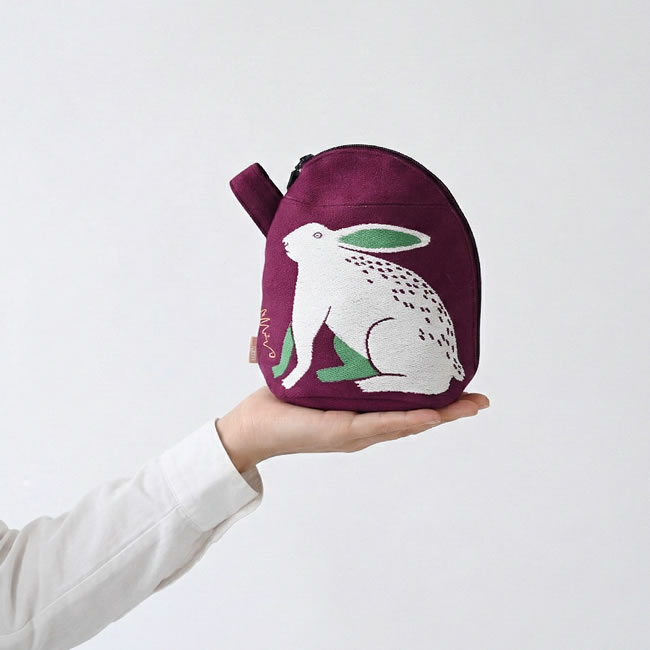  
moritaMiW うさぎ柄マチ付きポーチ 手のひらサイズ 持ち運びしやすい小物入れ 