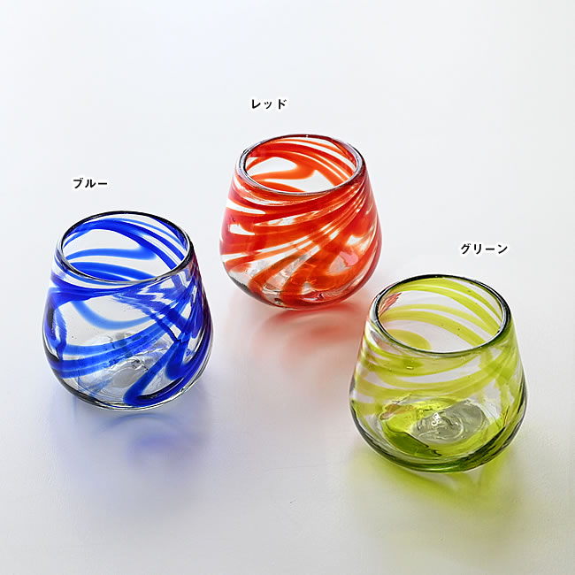 手吹き スパイラルグラス