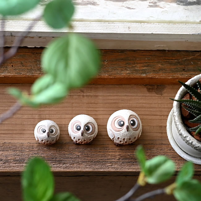  
信楽焼 まんまる ちびふくろう 