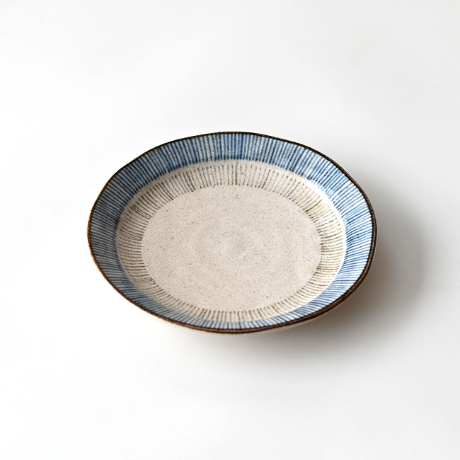 藍茶十草のシンプルな取皿単体