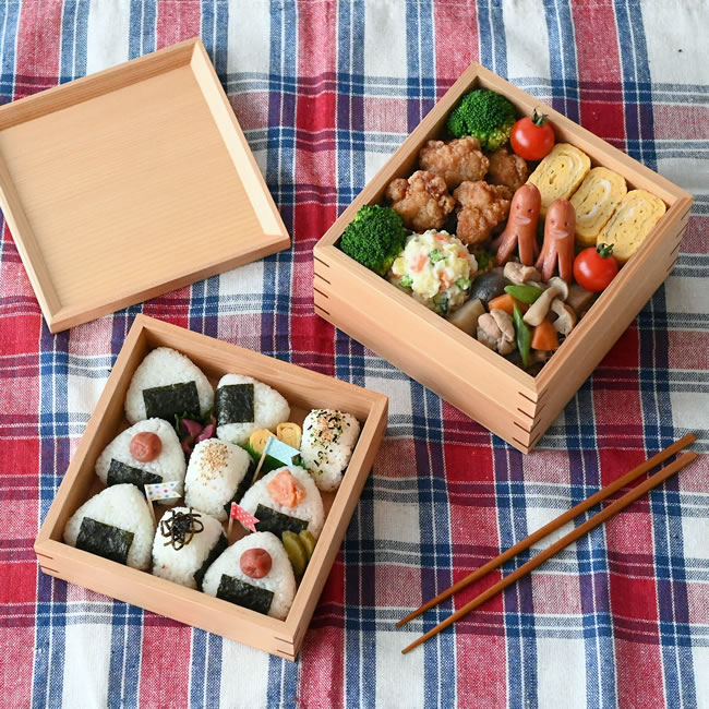 木製 3段重箱 仕切り付き みよし漆器本舗 重箱 仕切り付き 3段 天然木製 LIDS三段重箱 小（蓋3枚