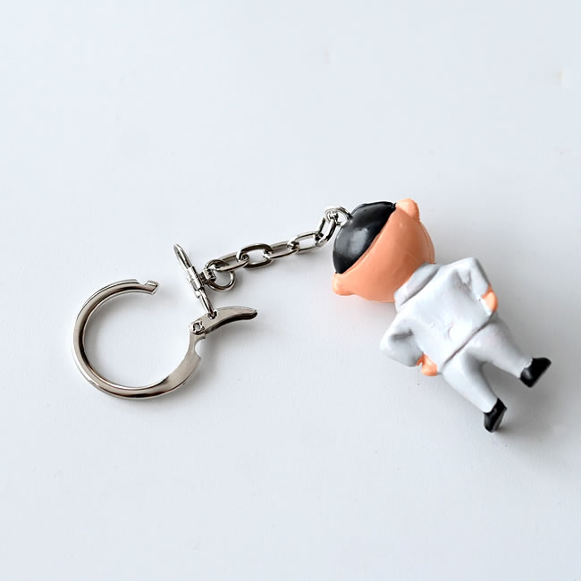  
ALFI紳士フィギュア キーリングの背面と金具部分のディテール 