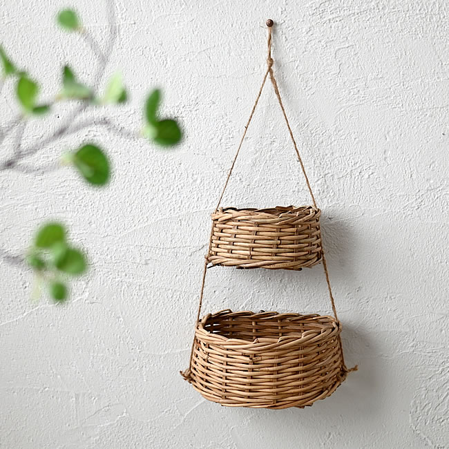 ラタン ダブルハンギングバスケット | ゼネラルストア オルネ