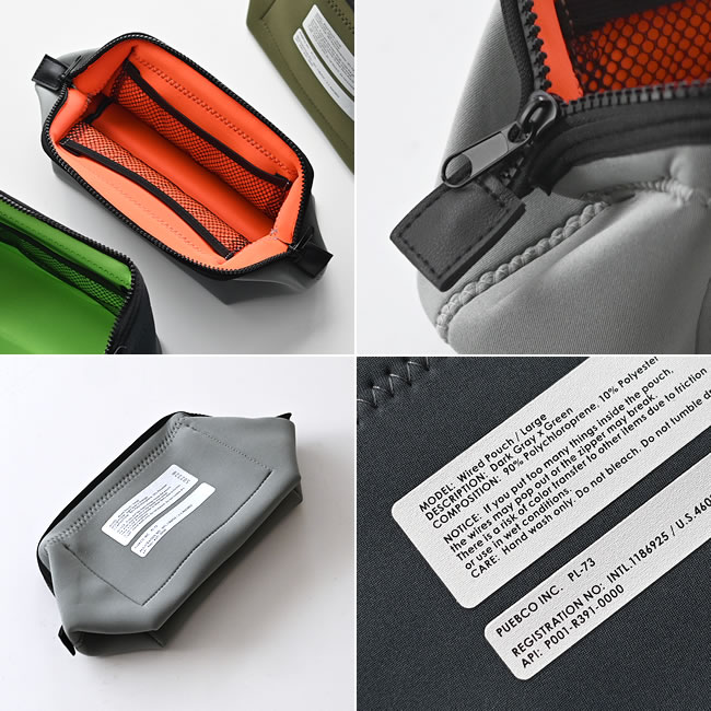 メッシュポケットやファスナーの細部