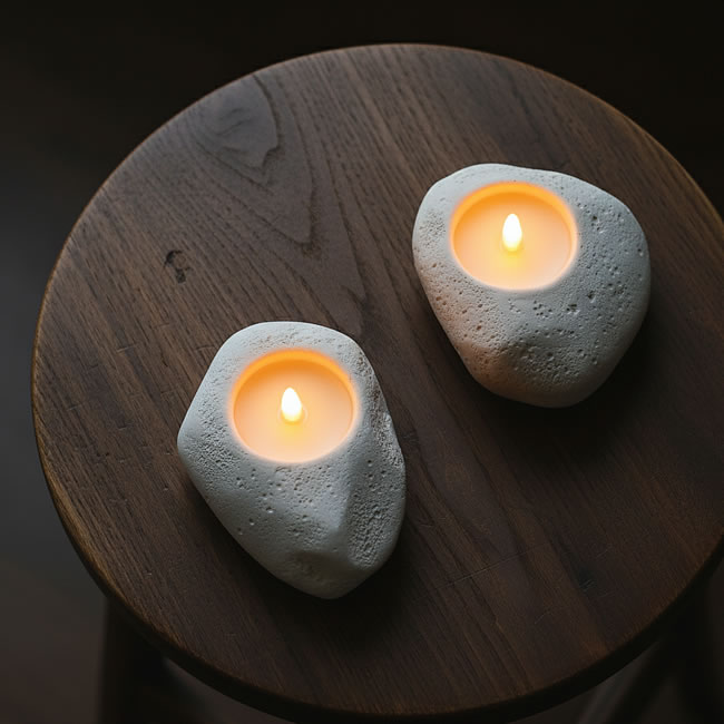  
クリスマス演出、ストーンレット LEDキャンドル 