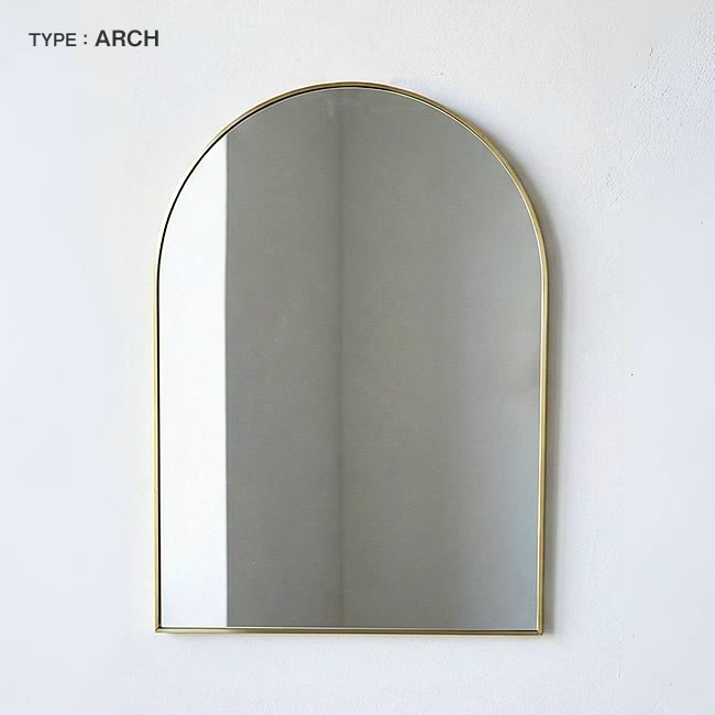  
ARCHタイプ 真鍮フレームウォールミラー正面 