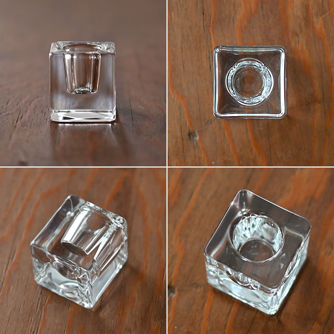 CLEAR キューブスタンドの側面・上面・斜めから見たディテール