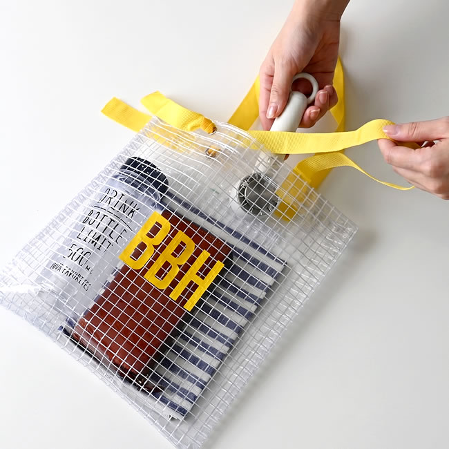 BBH クリアチェックトート SMALL 収納イメージ