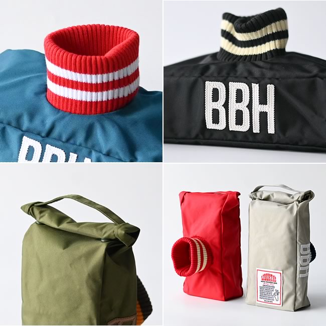  
袖リブモチーフとBBHロゴ刺繍のディテールアップ 