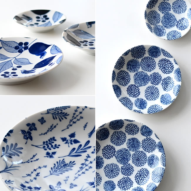 ネストとブルーム柄のBotanyプレートの絵柄アップ