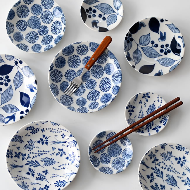 Botanyシリーズのプレートと豆皿を並べたセットイメージ