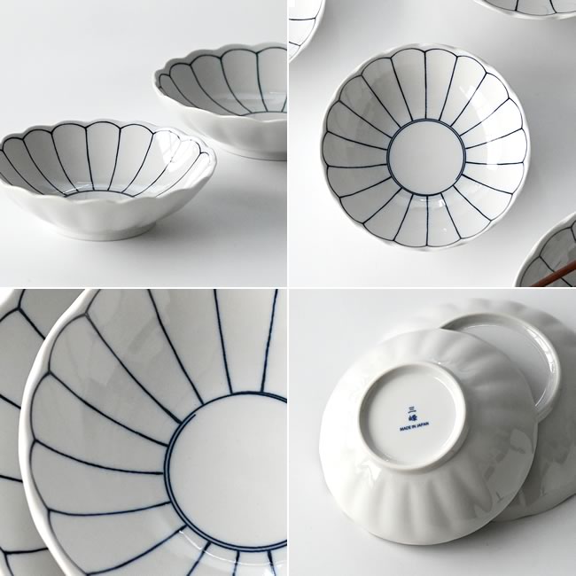 墨入変り菊向付　4個セット￼ 墨入変り菊向付 4個セット￼ 墨入変り菊向付