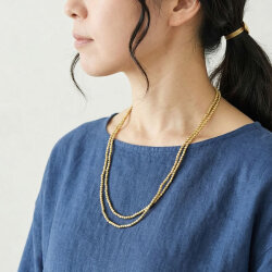 fog linen work ブラス ビーズネックレス L 