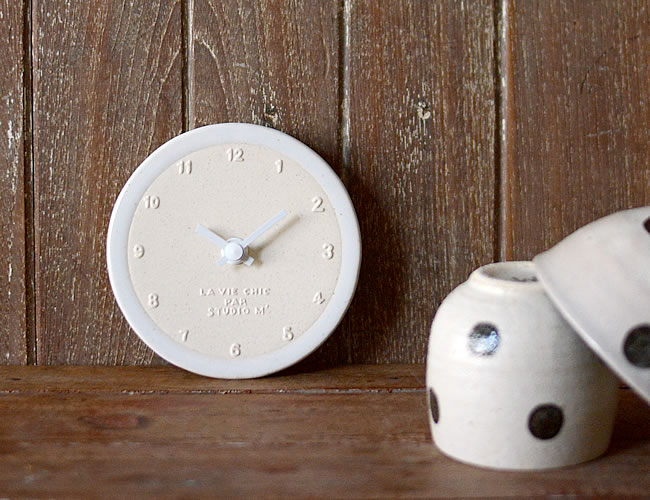 スタジオエム 陶器の時計 白巻 ナチュラルインテリア 生活雑貨の通信販売 | ゼネラルストア オルネ