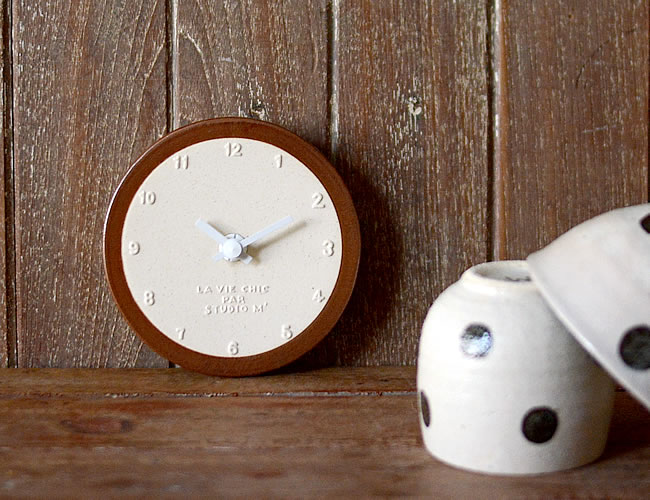 スタジオエム 陶器の時計 サビ巻 ナチュラルインテリア 生活雑貨の通信販売 ゼネラルストア オルネ