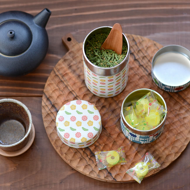 和柄の茶筒 小